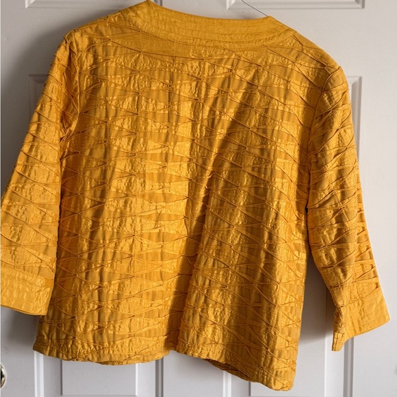 Chico's Mustard 100% Cotton Jacket - Picture 4 of 5